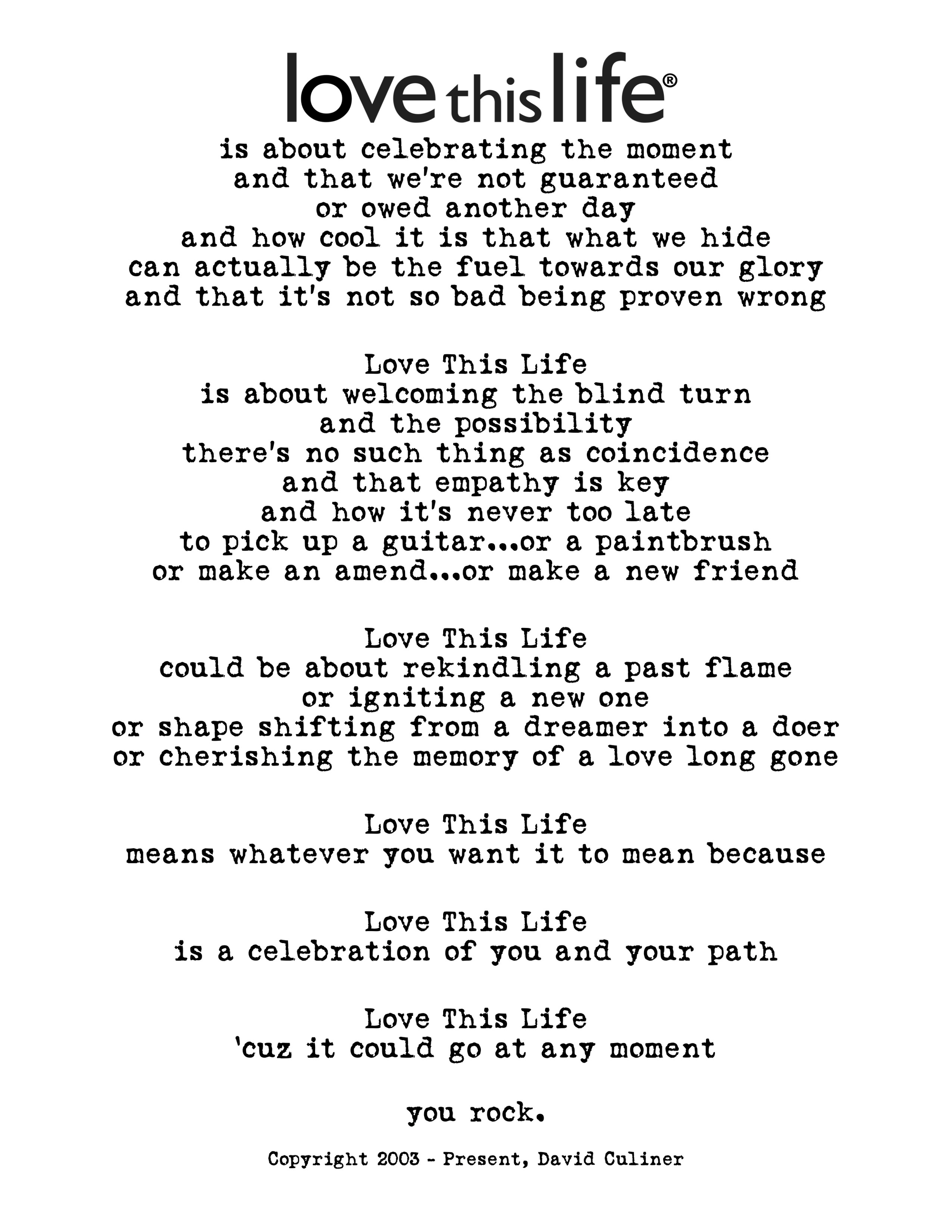 Love This Life Manifesto 5" x 7" Share Cards (10 Per Pack)