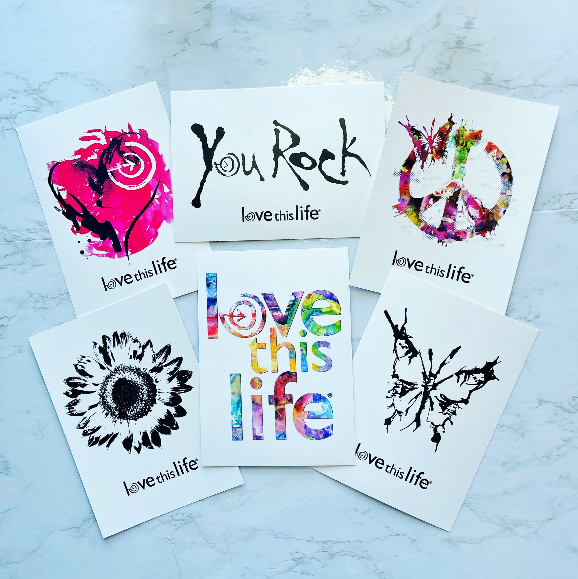 Love This Life 5" x 7" Graphic Art Cards (10 Cards Per Set)