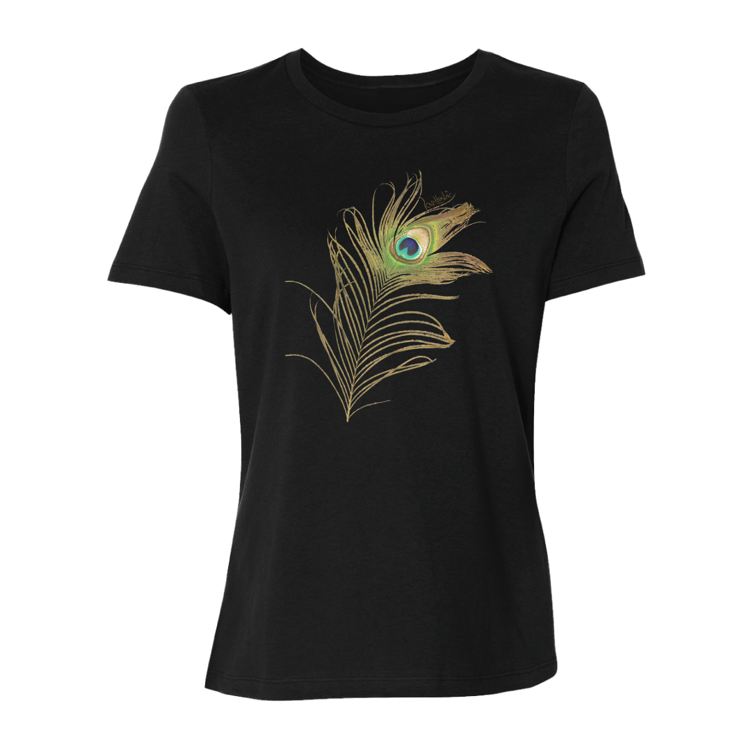 Love This Life Feather Manifesto Relaxed Tee in Black