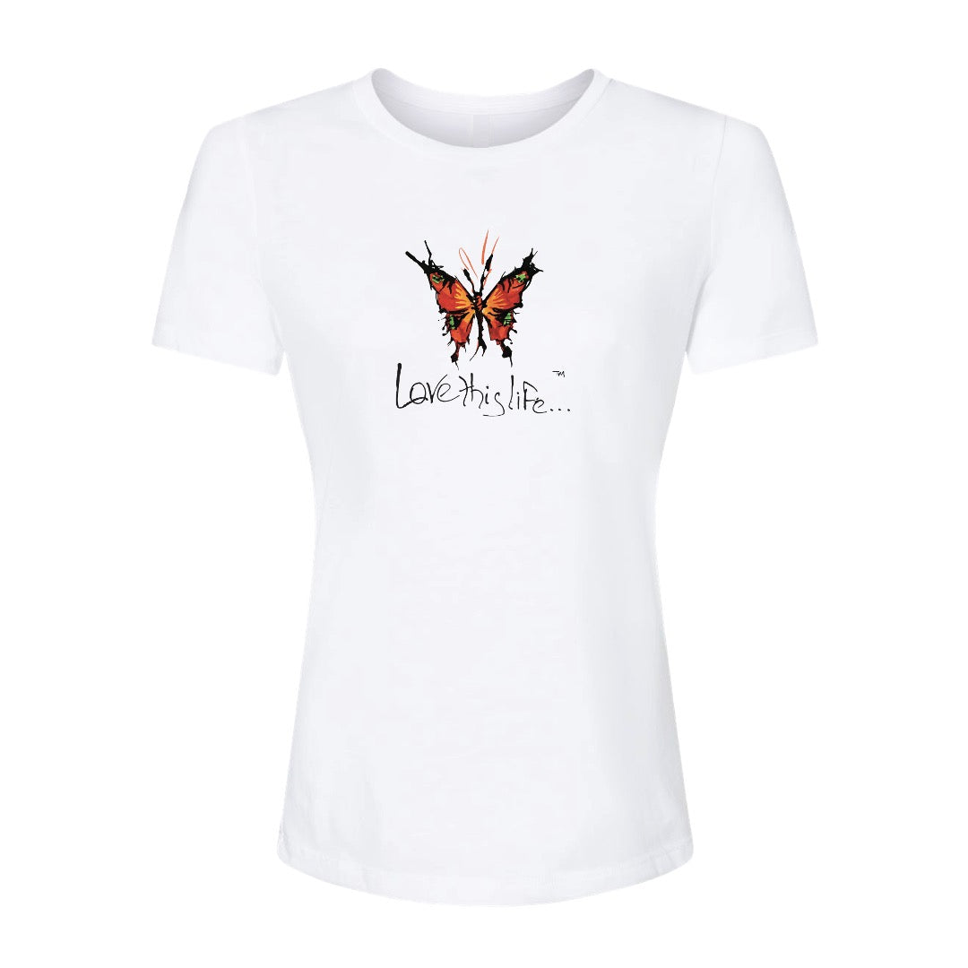 Her Butterfly Manifesto Relaxed Tee - White