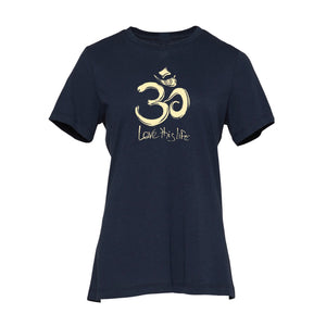Om Manifesto Relaxed Tee in Navy